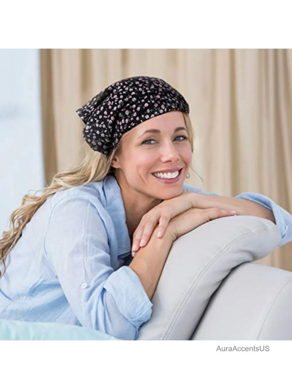 6 Pcs Floral Bandanas Headband with Clips, Boho Hair Scarf, Chiffon